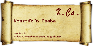 Kosztán Csaba névjegykártya
