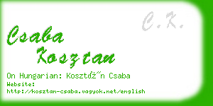 csaba kosztan business card